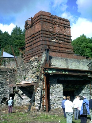 A closer view of the blast furnace