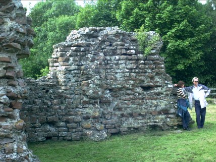 The original Roman masonry of the bath house